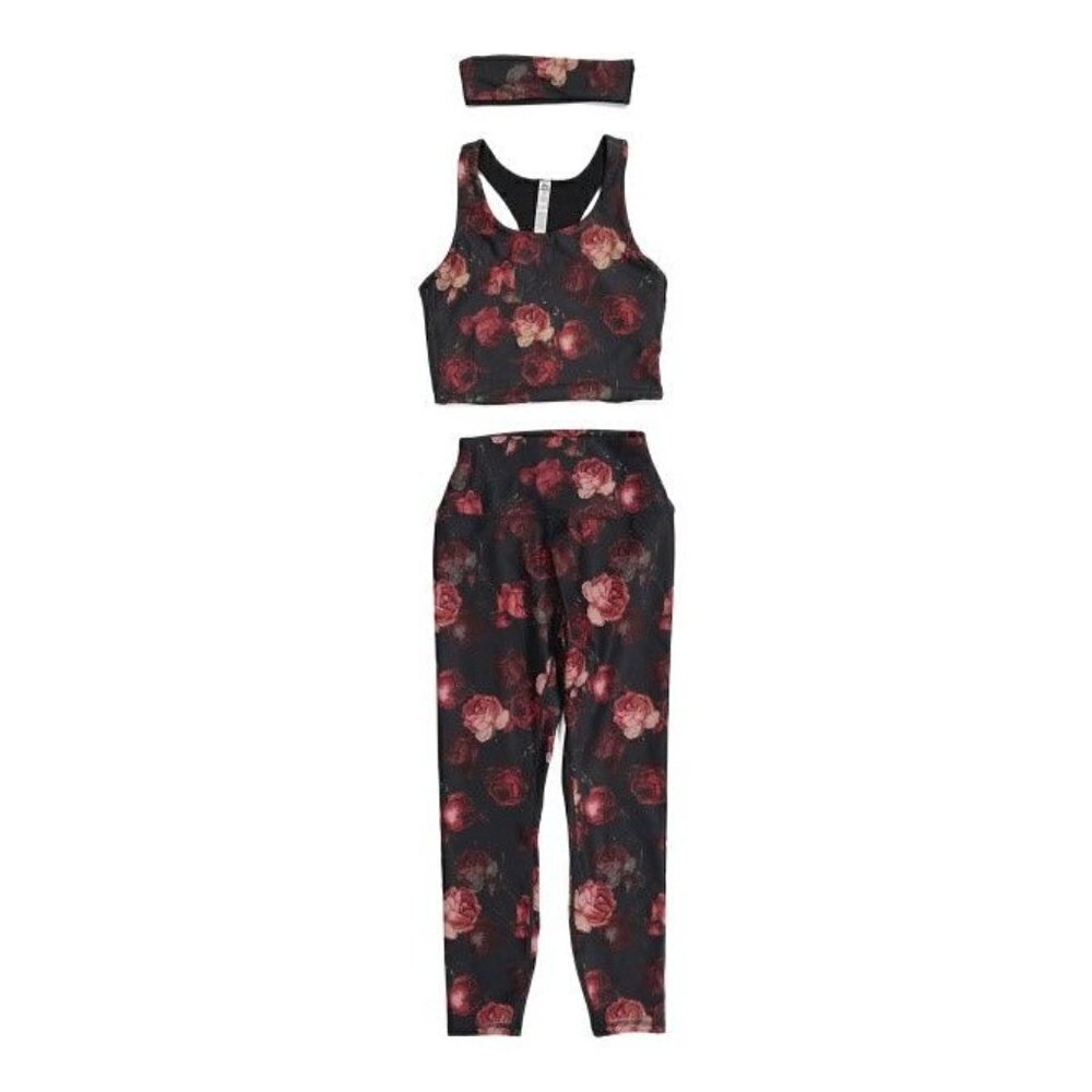 RBX Reversible Tank Legging And Headband Gift Set Vintage Rose Women Size M